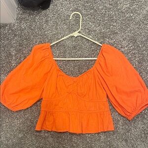 a new day Orange Women's Puff Sleeve Blouse
